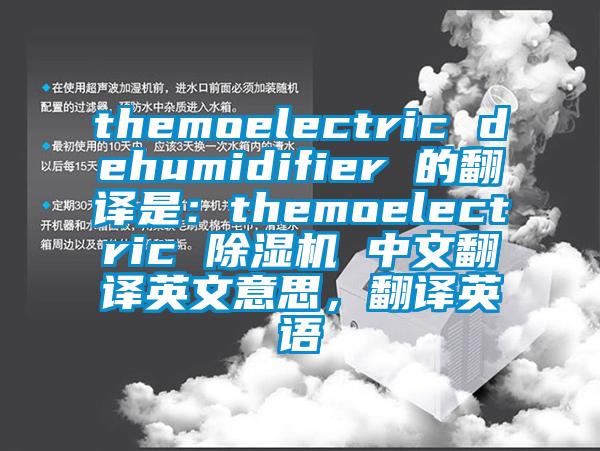 themoelectric dehumidifier 的翻譯是：themoelectric 除濕機 中文翻譯英文意思，翻譯英語