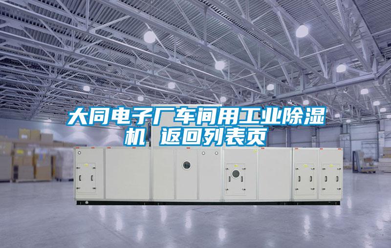 大同電子廠車間用工業(yè)除濕機 返回列表頁