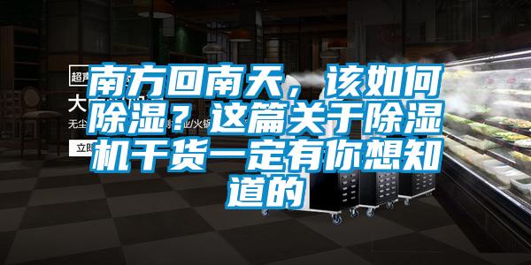 南方回南天，該如何除濕？這篇關(guān)于除濕機(jī)干貨一定有你想知道的