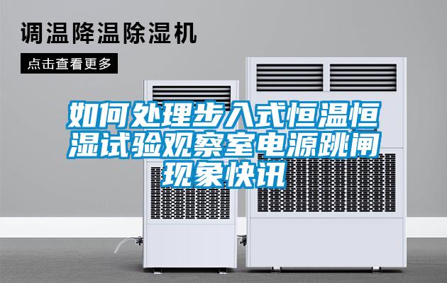 如何處理步入式恒溫恒濕試驗觀察室電源跳閘現象快訊