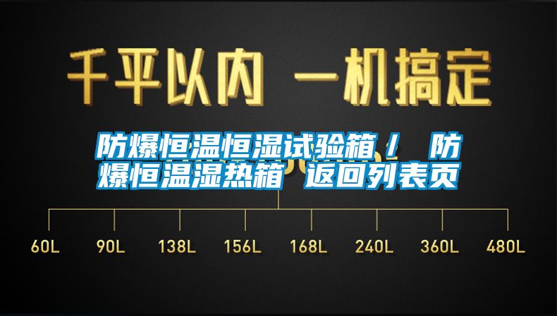 防爆恒溫恒濕試驗箱／ 防爆恒溫濕熱箱 返回列表頁